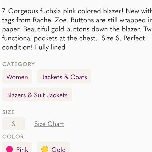 Rachel Zoe tweed cropped solid Boucle blazer fuchsia - Picture 13 of 16